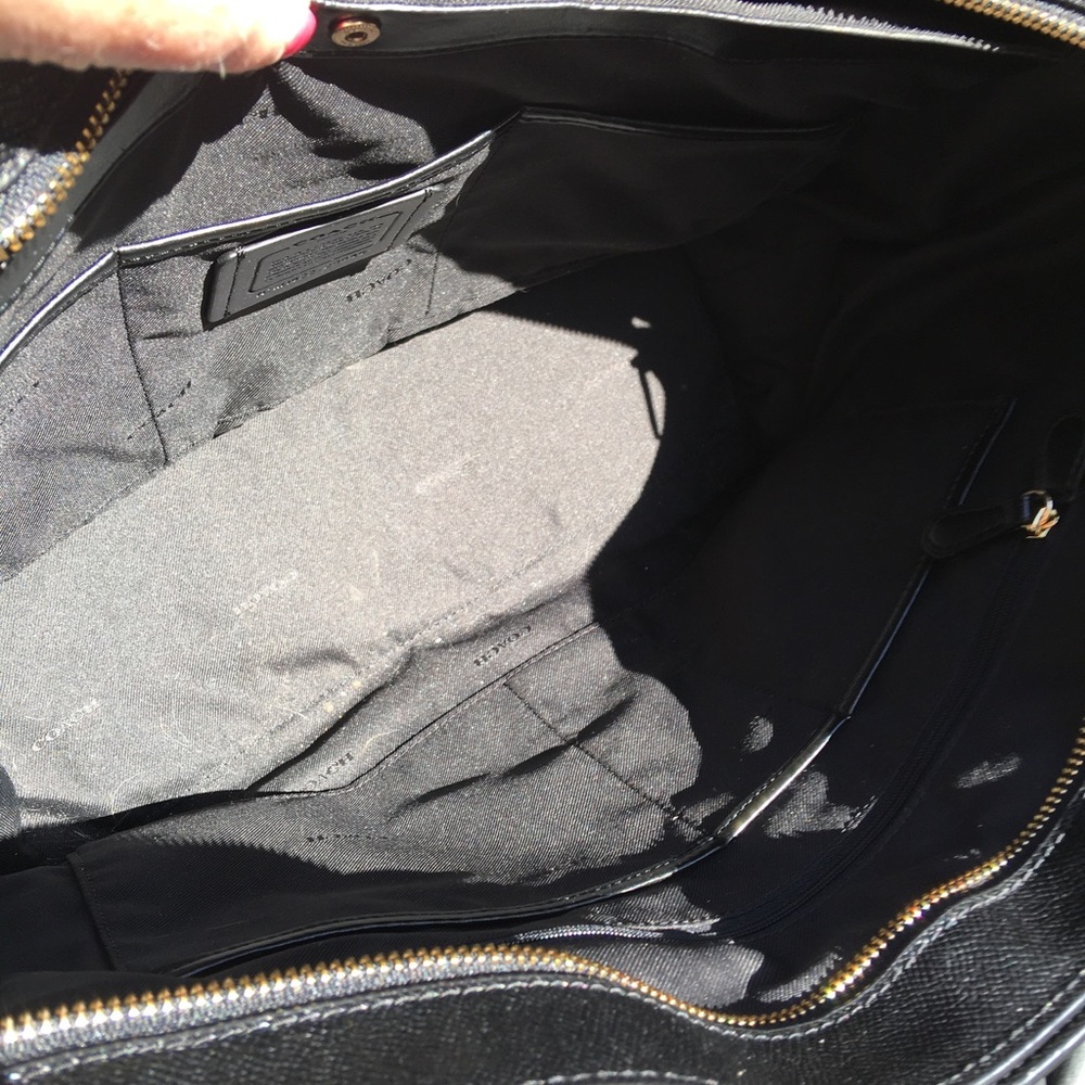 Authentic Black Coach Zip Top Tote - EUC - Picture 12 of 15
